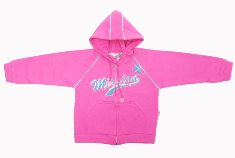 Campera de Algodon Frizado Con Capucha Estampado Corazon