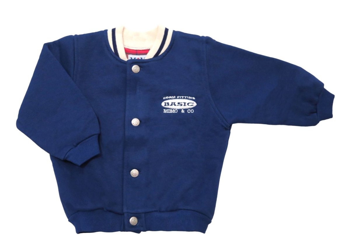 Campera de Algodon Frizado Sin Capucha Tipo Universitario Con Broches