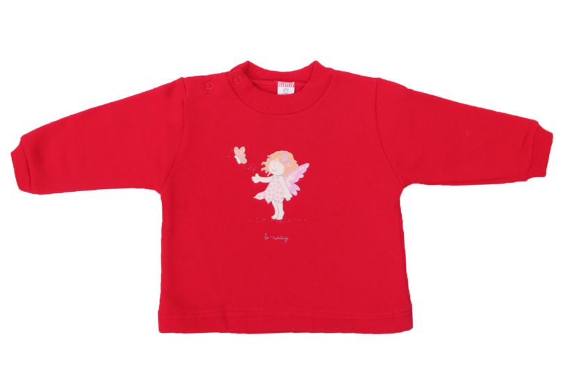 Buzo de Algodon Frizado Sin Capucha Estampado Nena y Mariposa