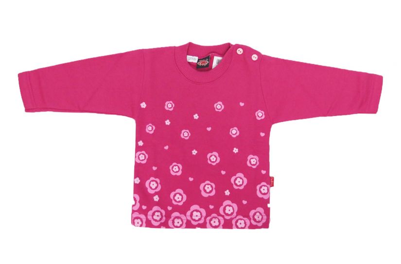 Buzo de Algodon Frizado Sin Capucha Estampado Flores