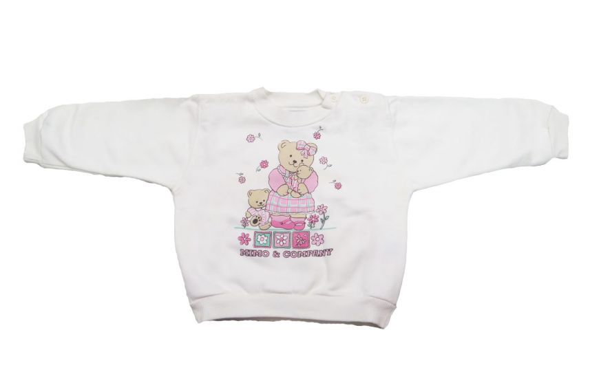 Buzo de Algodon Frizado Sin Capucha Estampado Ositos