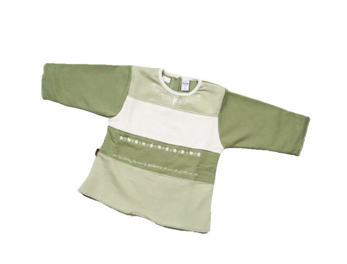 Buzo de Algodon Frizado Sin Capucha Flores Bordada