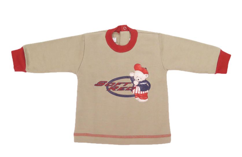 Buzo de Algodon Frizado Sin Capucha Estampado Ositos