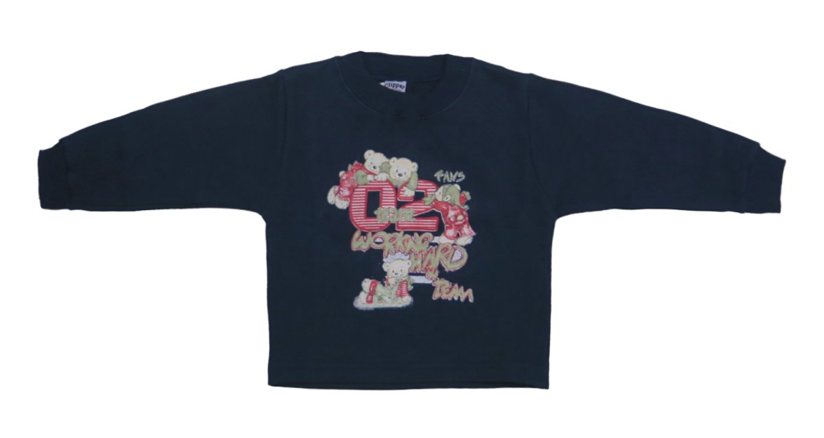 Buzo de Algodon Frizado Sin Capucha Estampado Ositos Con Numeros