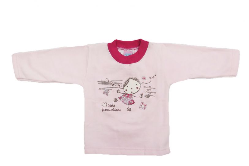 Buzo de Algodon Con Friza Sin Capucha Estampado Nena Brillo