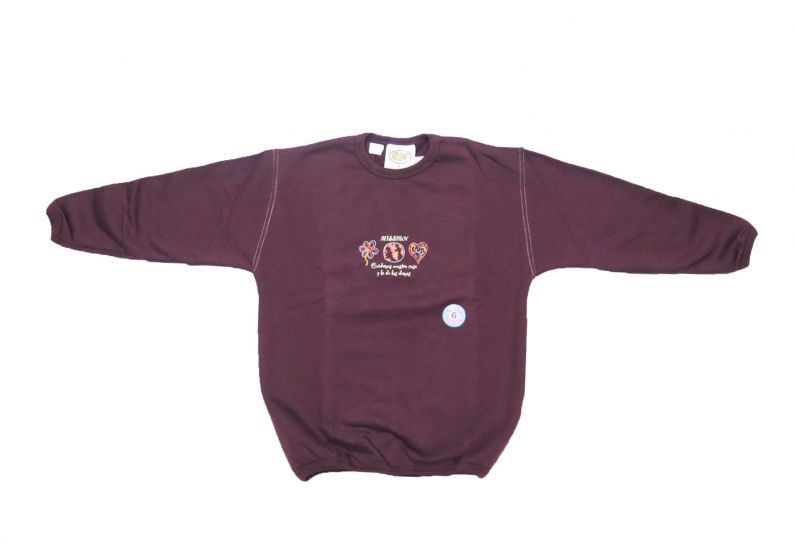 Buzo de Algodon Frizado Sin Capucha Estampado Corazon Flor Mundo