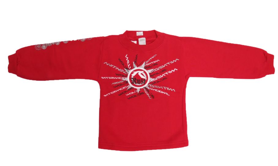 Buzo de Algodon Frizado Sin Capucha Estampado Rust