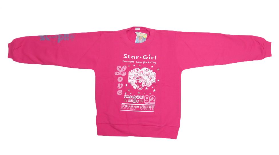 Buzo de Algodon Frizado Sin Capucha Estampado Nena Con Brillo