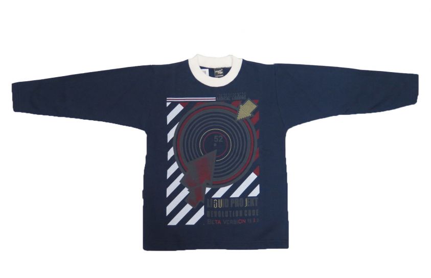 Buzo de Algodon Frizado Sin Capucha Estampado Circulos