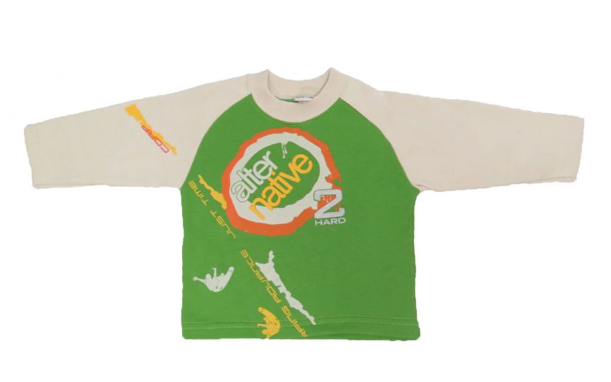 Buzo De Algodon Frizado Sin Capucha Estampado Alternative