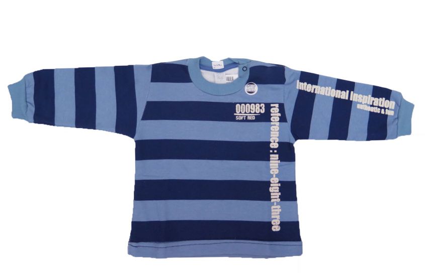 Buzo de Algodon Frizado Rayado