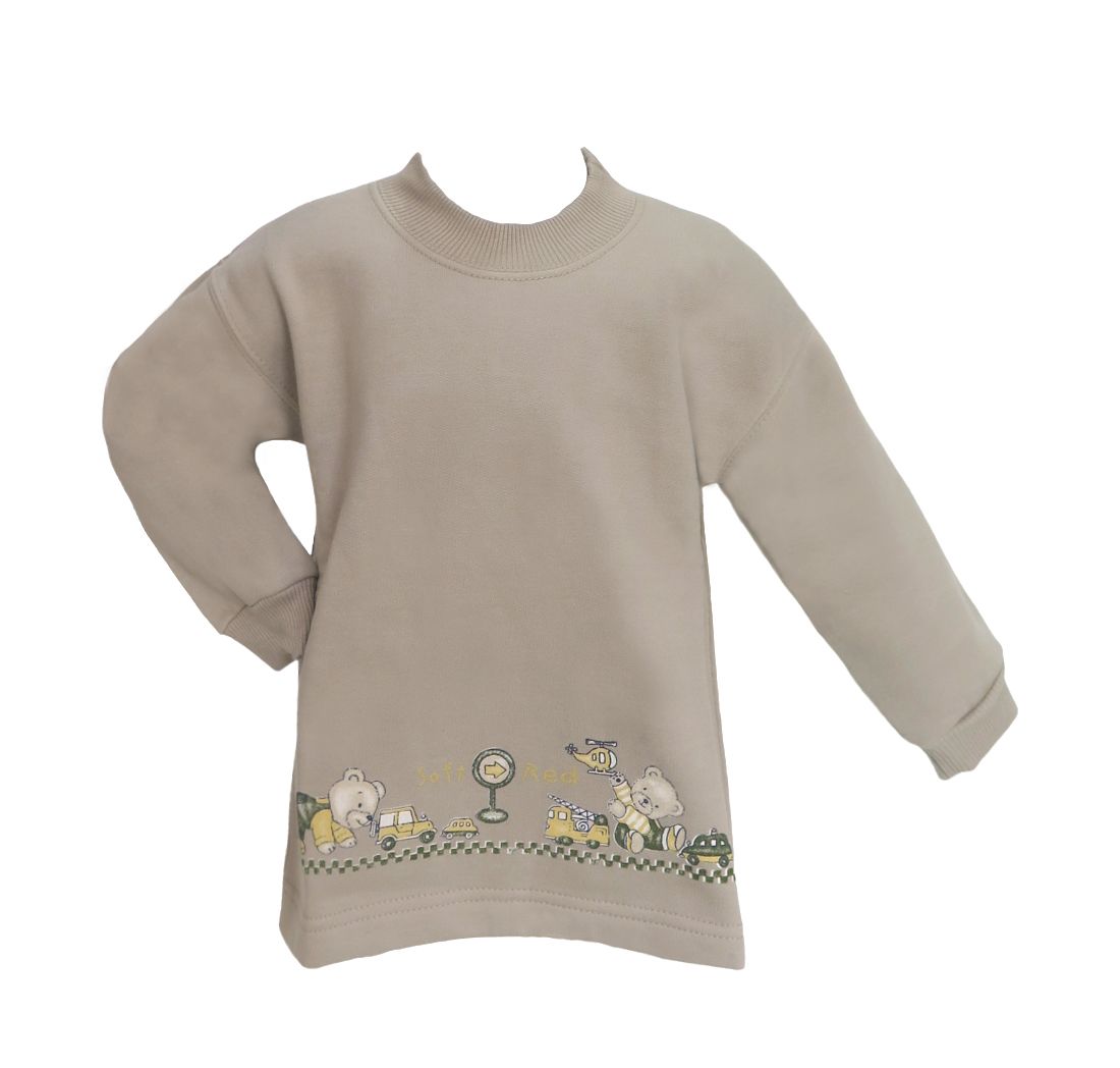 Buzo de Algodon Frizado Estampado Oso y Juguetes