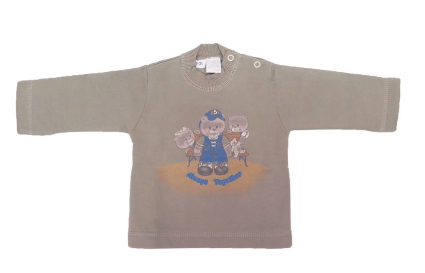 Buzo de Algodon Frizado Estampado Osos