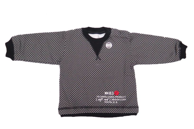 Buzo de Algodon Frizado Estampado Cuadrille