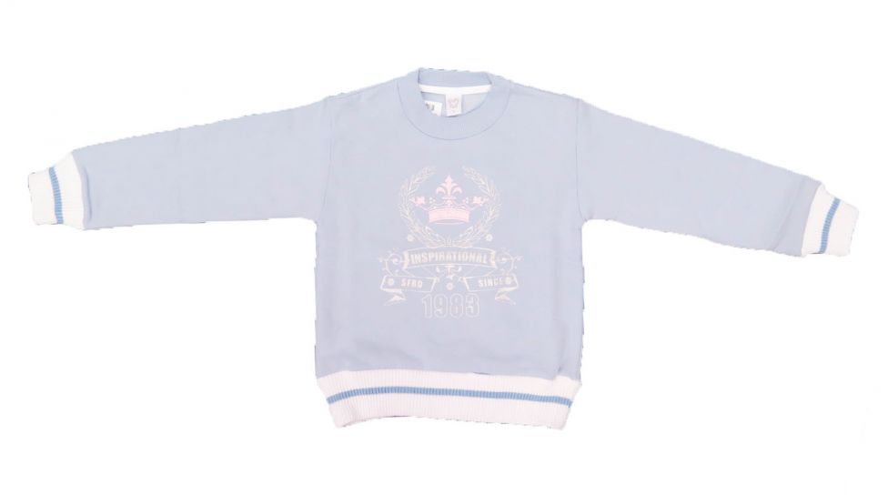 Buzo de Algodon Frizado Estampado Corona y Brillo