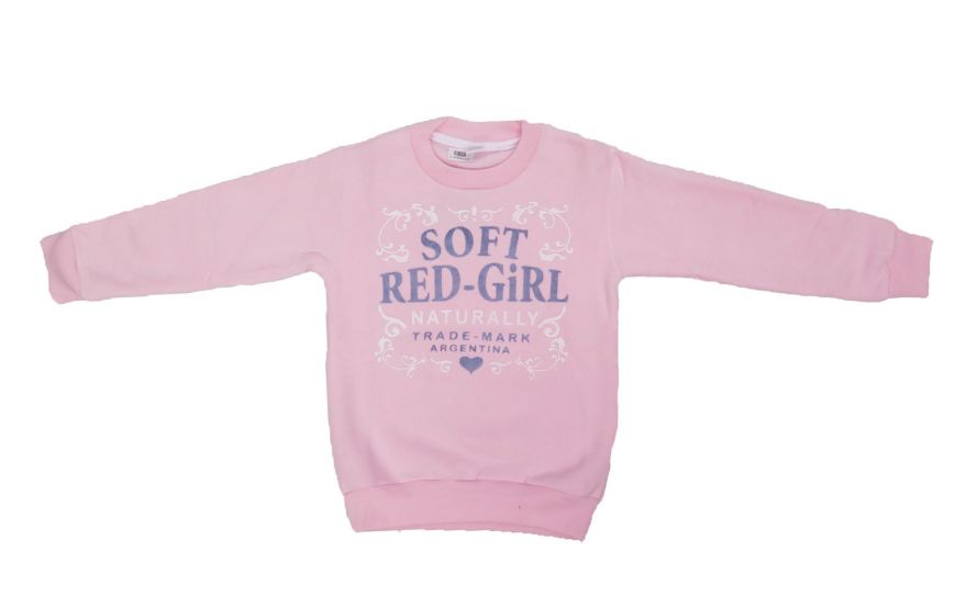 Buzo Gamuzado Estampado Con Puño y Cintura