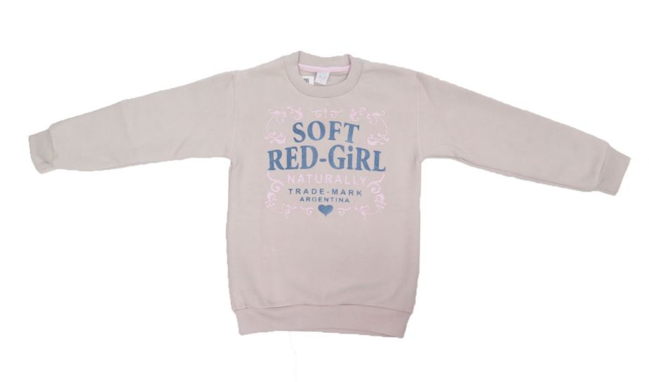 Buzo Gamuzado Estampado Con Puño y Cintura