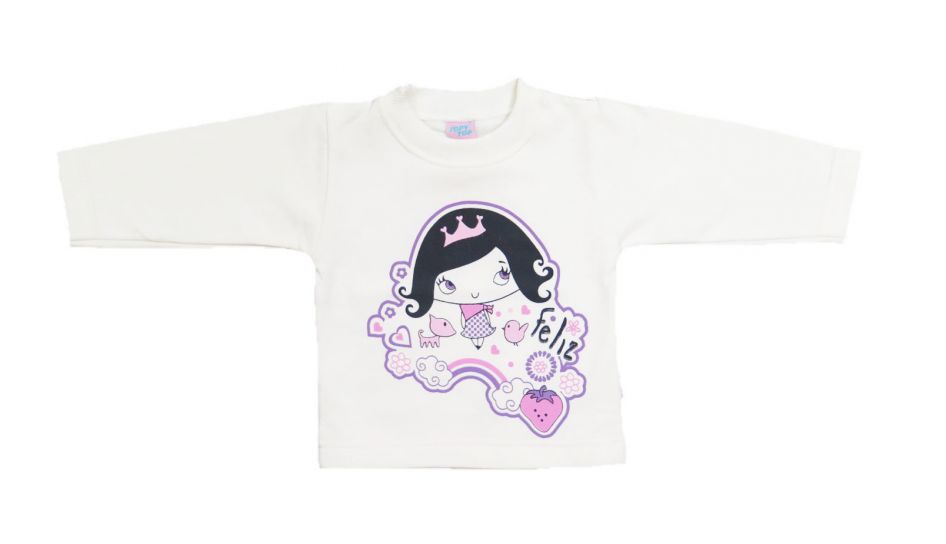 Buzo de Algodon Frizado Estampado Princesa