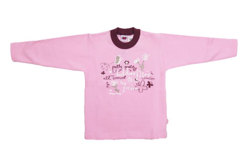 Buzo de Algodon Frizado Sin Capucha Estampado Mariposas Con Brillo