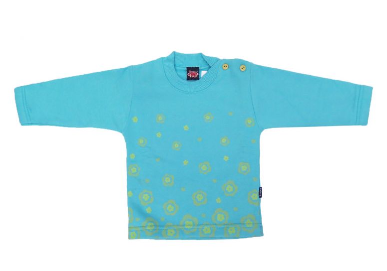 Buzo de Algodon Frizado Sin Capucha Estampado Flores