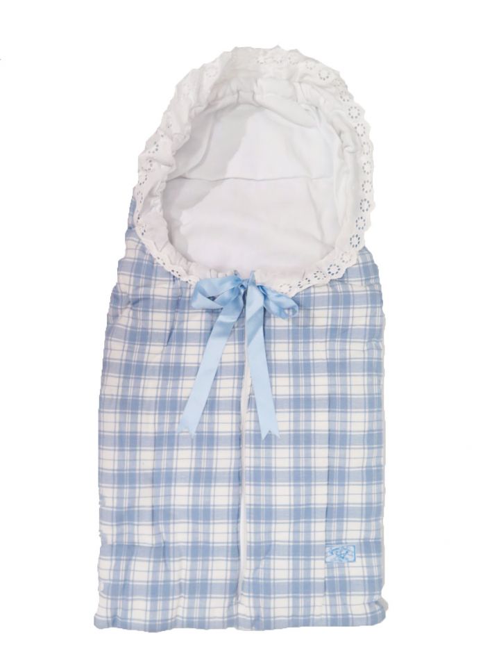 Portaenfant Tela Con Capucha Escoces Con Detalle en Broderie