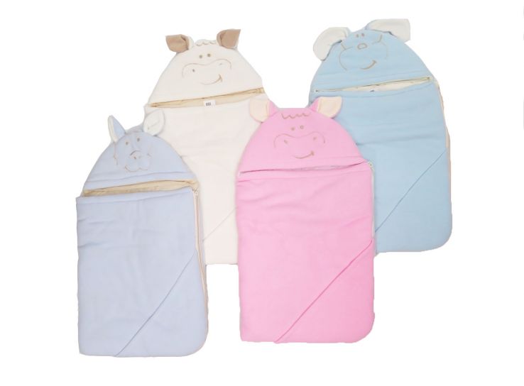 Portaenfant Polar Con Orejas y Cara de Perro Bordada