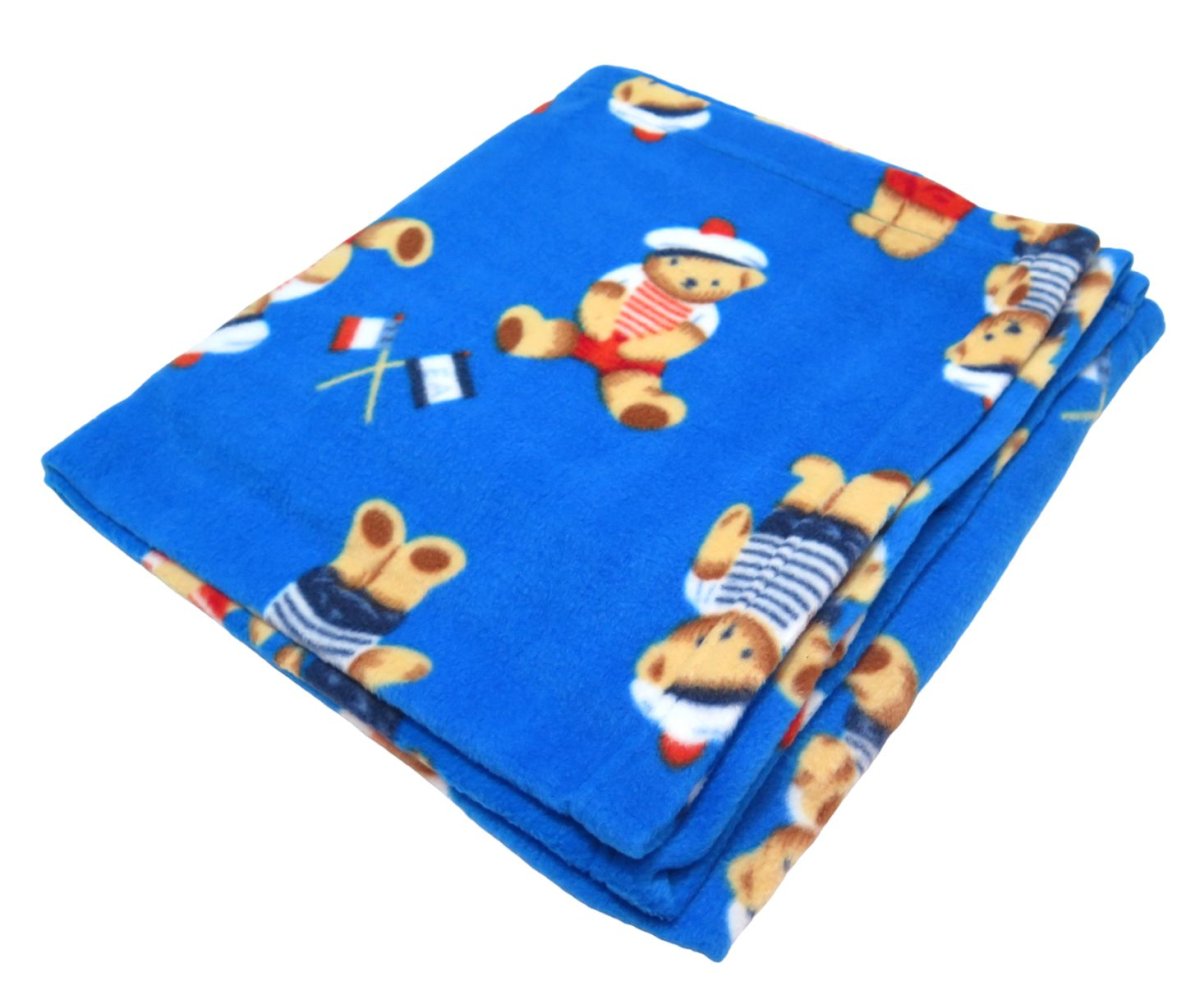 Frazada de Polar Para Cuna Estampado Osos Marineros