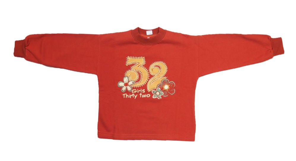 Buzo de Algodon Frizado Sin Capucha Estampado 32 Flor