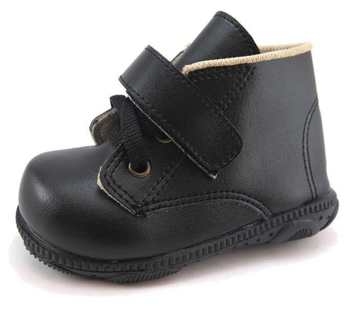 Bota Borcego De Eco Cuero Con Cordon y Velcro