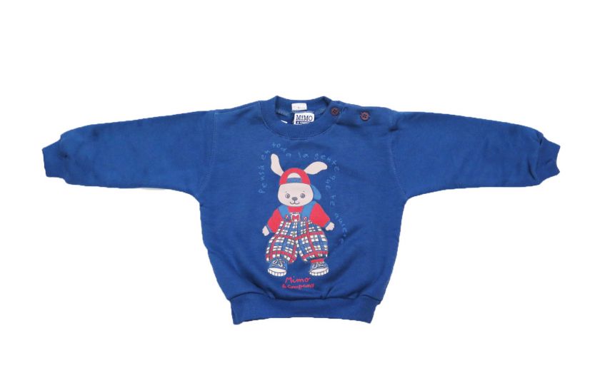 Buzo de Algodon Frizado Estampado Conejo Con Jardinero