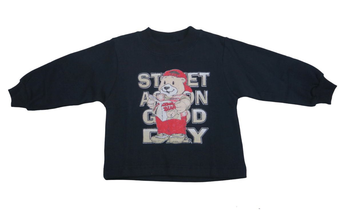 Buzo de Algodon Frizado Estampado Oso Con Gorra