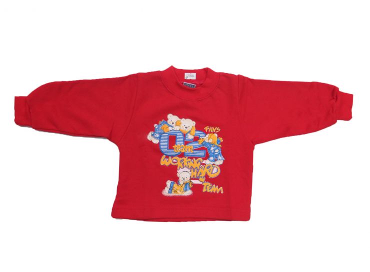 Buzo de Algodon Frizado Sin Capucha Estampado Ositos Con Numeros