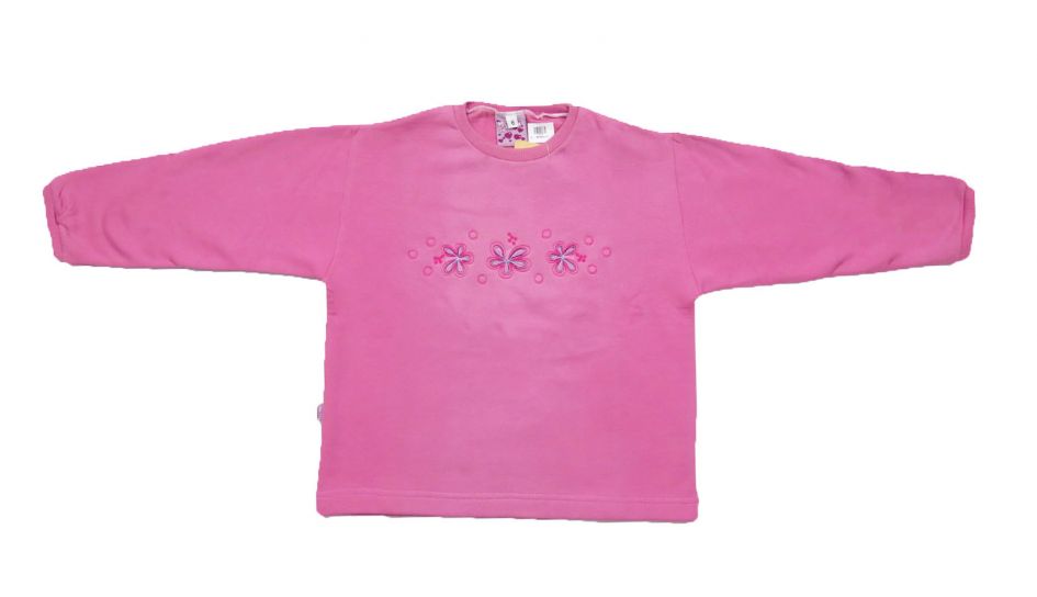 Buzo de Algodon Frizado Con Flores Bordadas