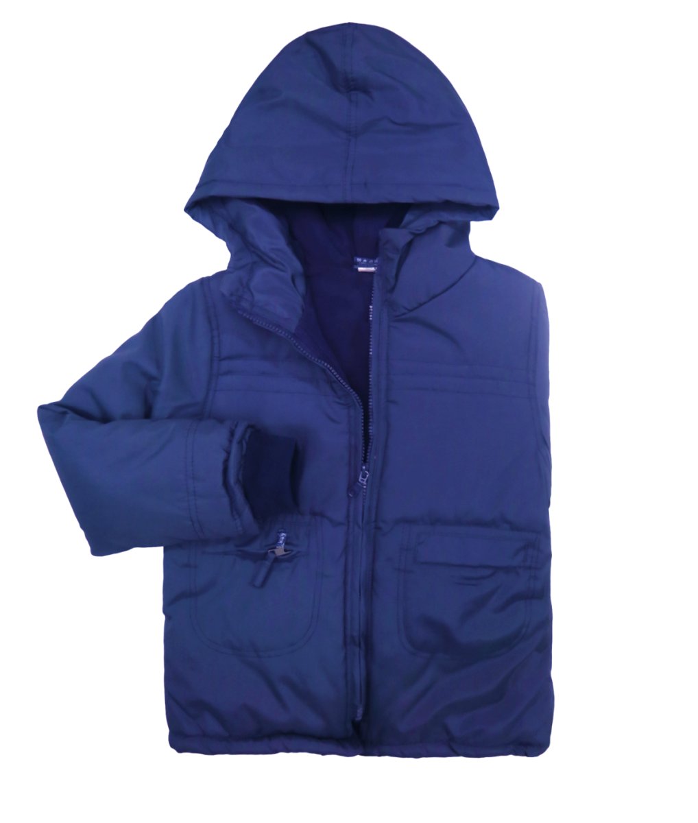 Campera Colegial Forrada en Polar Con Capucha