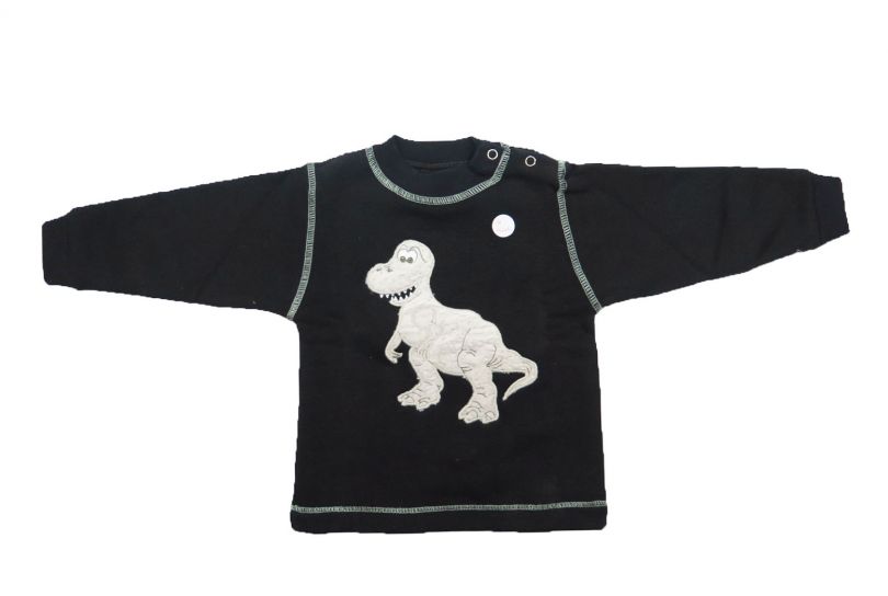 Buzo de Algodon Frizado Con Aplique de Dinosaurio