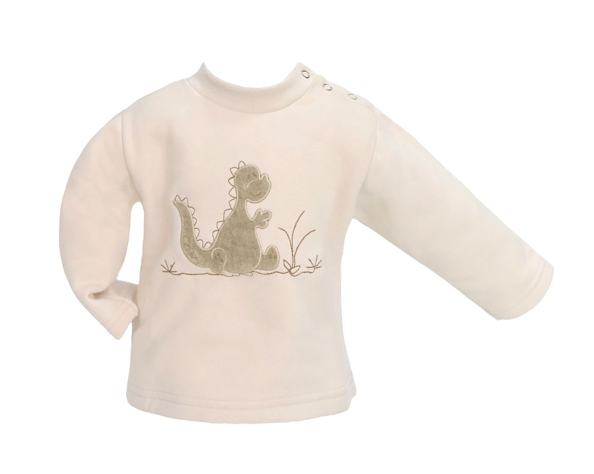 Buzo de Algodon Frizado Con Aplique de Dinosaurio