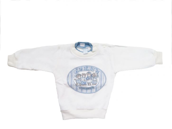 Buzo de Algodon Frizado Estampado Con Oso