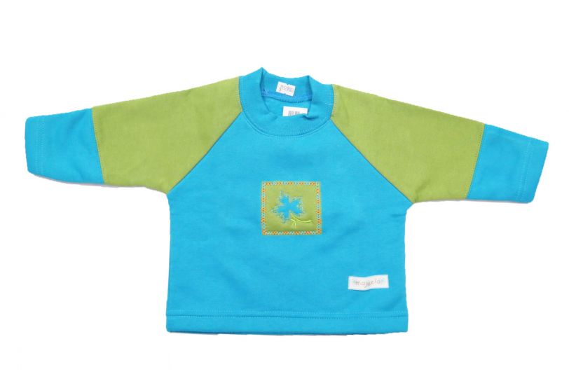 Buzo de Algodon Frizado Con Hoja Bordada