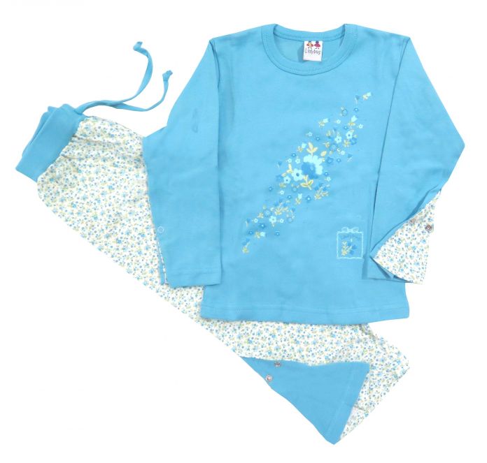 Pijama Remera Manga Larga y Pantalon De Viyela Estampado