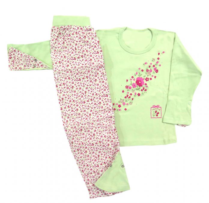 Pijama Remera Manga Larga y Pantalon De Viyela Estampado