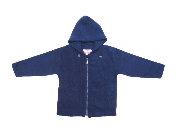 Campera Polar Colegial Con Capucha y Cierre