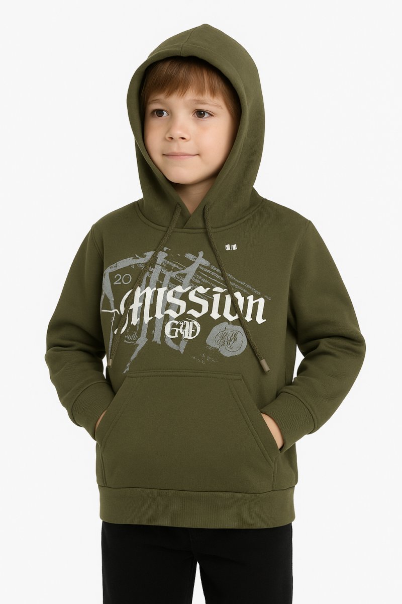 Buzo de Algodon Frizado Con Capucha Estampado