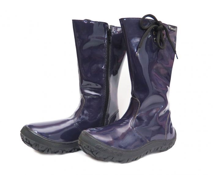 Bota Alta Charol  Con Cierre