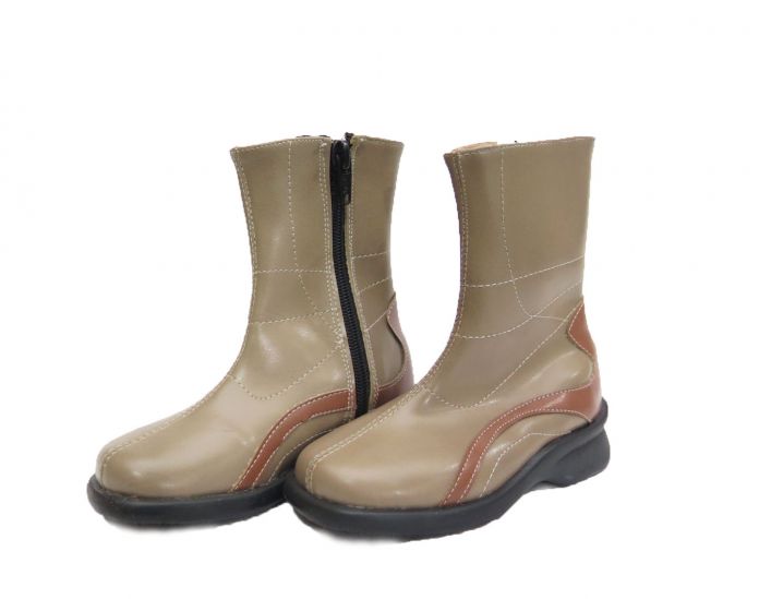 Bota de Media Caña de Cuerina Combinada