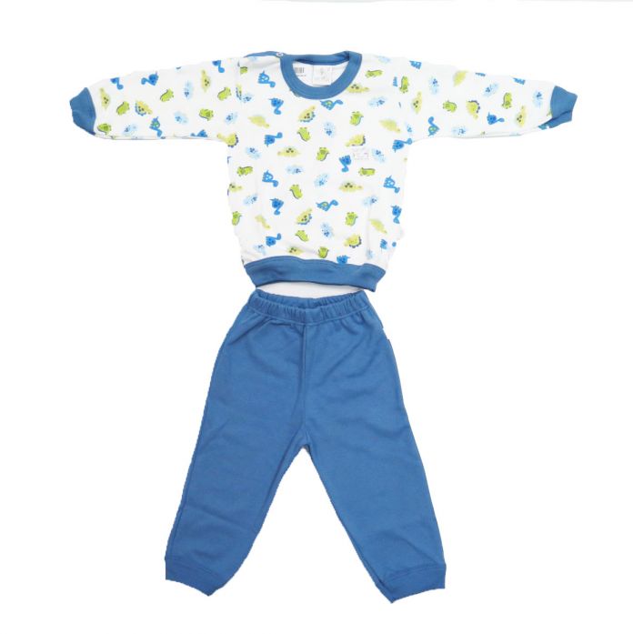 Pijama Invierno Remera Manga Larga y Pantalon Estampado de Dinosaurios