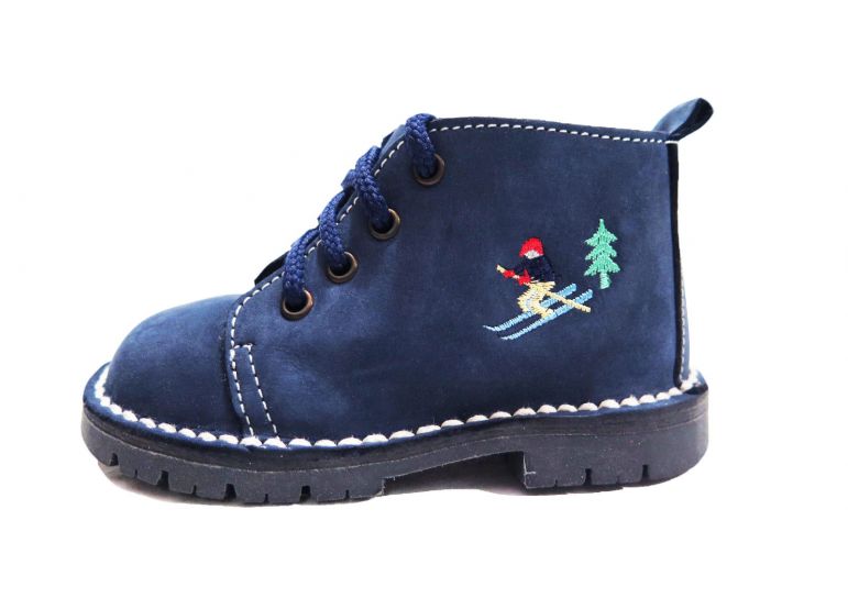 Borcego Botita Nobuk Fray Mocho Con Cordon Esquiador Bordado