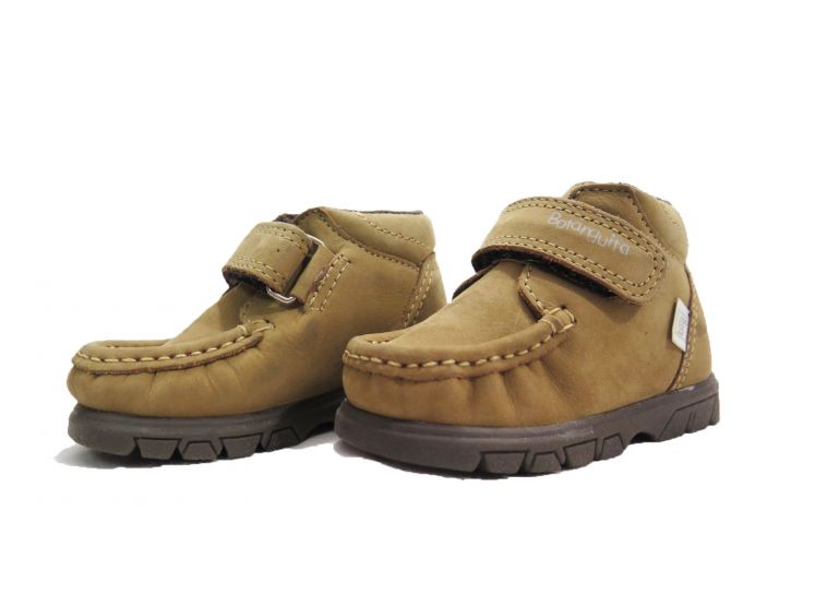 Botita Bota de Nobuk Con Velcro y Costura