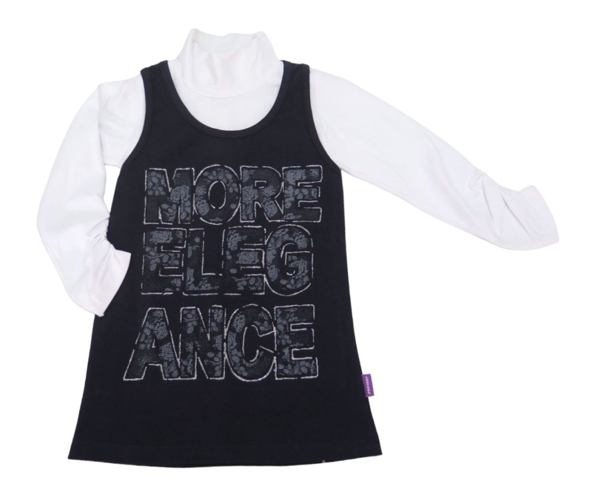 Remera Manga Larga Tipo Polera Con Estampado y Brillo