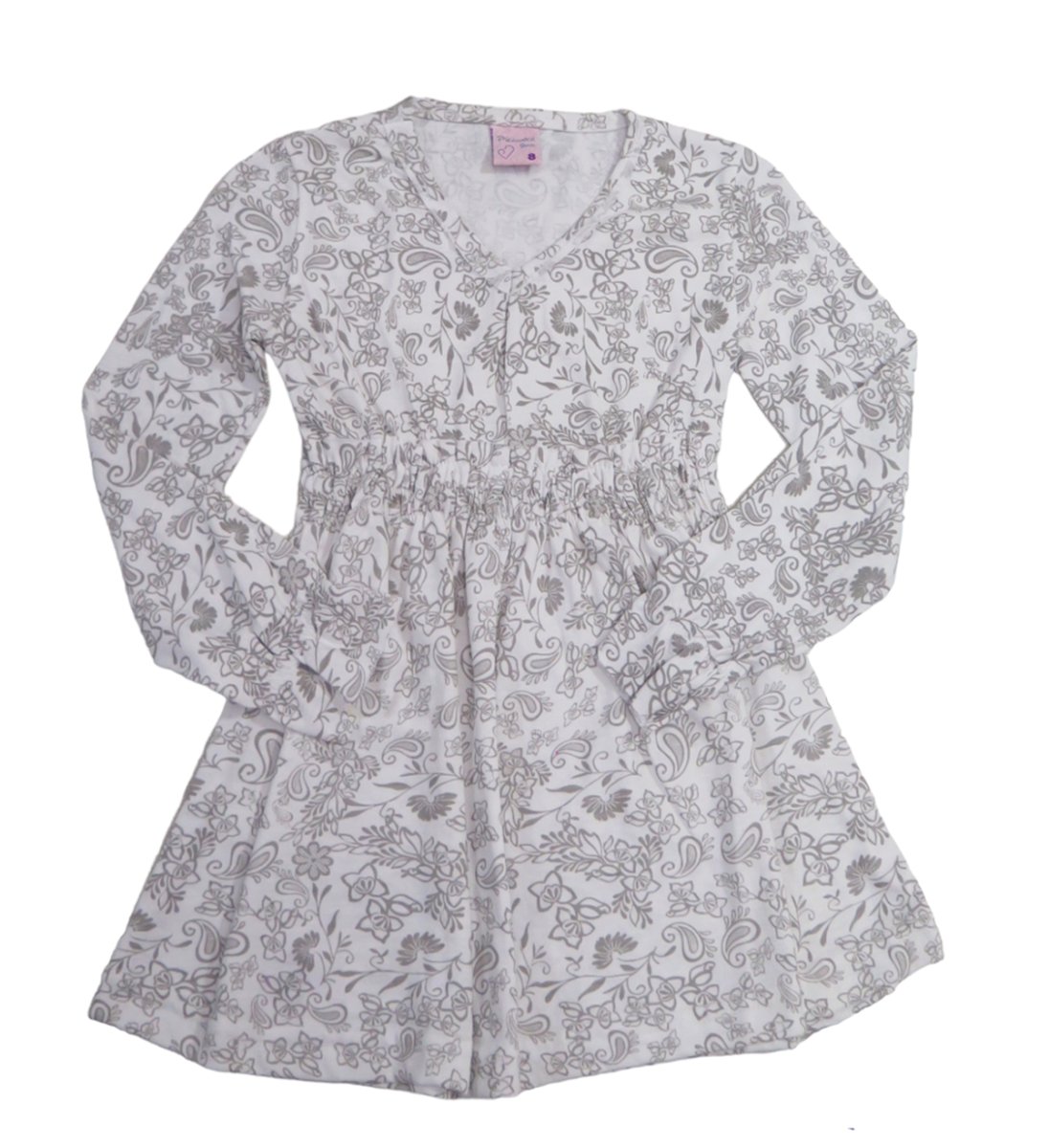 Remera Manga Larga Estampado Flores Ajustada en la Cintura