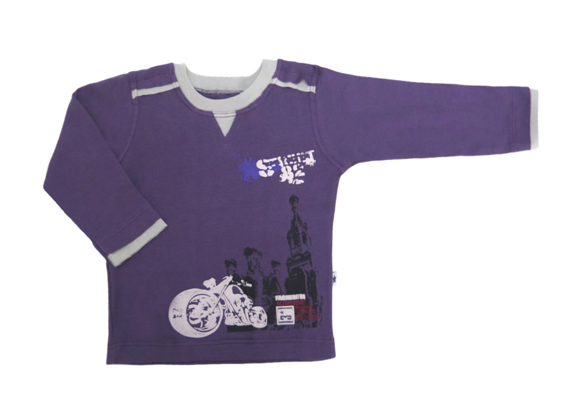 Remera Manga Larga Estampado Moto